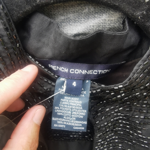 FRENCH CONNECTION size 4 Bella Beads blouse 2 piece new NWT Black - Picture 6 of 16